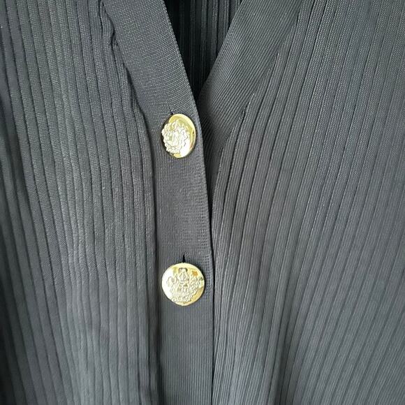 Jason Wu Black Long Sleeve V-Neck Button Front Ribbed Cardigan Size XS - Picture 7 of 13